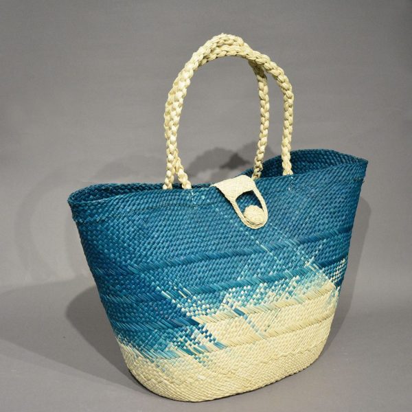 BOLSO IRACA AZUL Y CRUDO